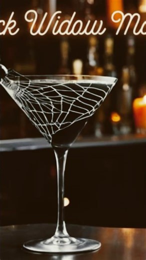 Would You Dare Try the Black Widow Martini? 🕷️🍸 #cocktailrecipe #youtubeshorts