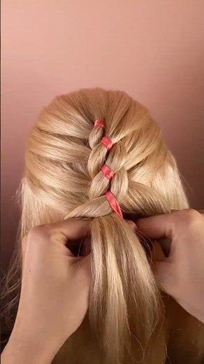 4 strand Dutch #braid 🎀 with a ribbon. Full tutorial already on my channel.