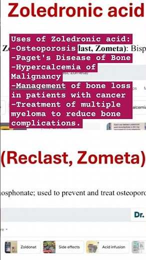 Uses of Zoledronic acid