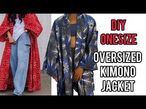 Diy Oversized Jacket: How to Cut And Sew a Simple kimono Jacket | Sewing for Beginners | Onesize