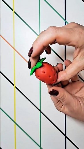 🍓 Perfect Play-Doh Strawberry | Satisfying #clayart #diy #airdryclay #softclay