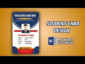 Student id card Design in MS Word | Student id card Design Easy Tatorial Microsoft Word