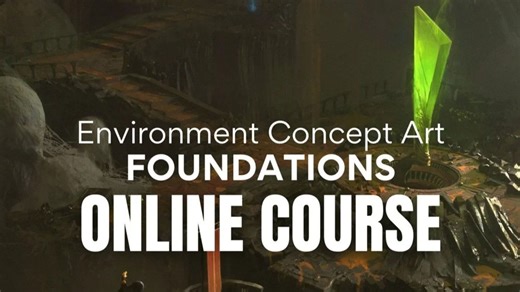 Blender+PS概念场景构图色彩光影制作初级基础教程 中文字幕 WorldBuilder – Environment Concept Art Foundat