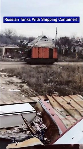 Russian T-80BVM Tanks Seen With Shipping Container as Armor!