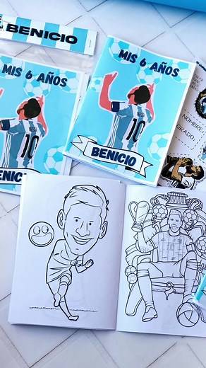 Libritos para Colorear de Messi y Campeones del Mundo