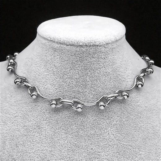 Stainless Steel Ball Chain Choker – Y2K Grunge Necklace - Etsy Hong Kong