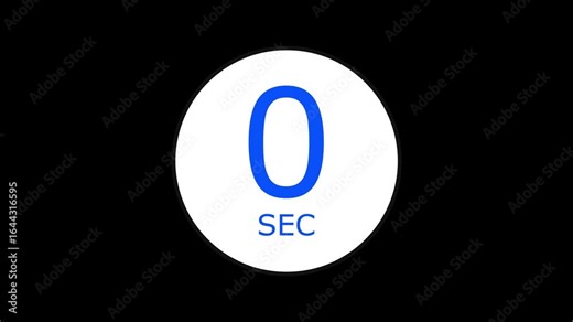 5 seconds countdown simple five seconds countdown animation. 4K