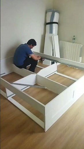 Montage rapide lit BRIMNES Ikea 160x200 avec rangement