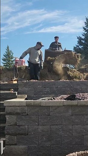 Check out our retaining wall and steps installation.