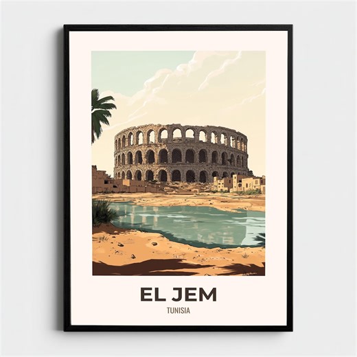 El Jem Tunisia Poster El Jem Print El Jem Wall Art Tunisia Travel Poster Roman Amphitheatre Decor North Africa Gift History Lover - Etsy Canada
