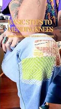 How to Mend a Knee with Sashiko | Beginner Steps + Wash-Away Patterns