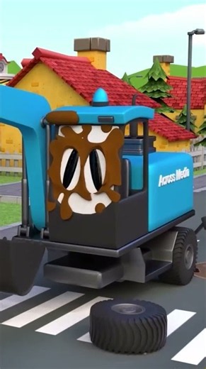 Rescue Team Saves the Out-of-Control Excavator! 🚁🤖 #excavator#robot #cartoon #dumptruck