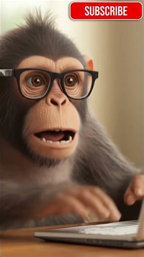 Monkey Working Hard on Laptop 💻🐒😂
