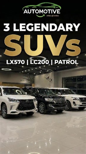 AUTOMOTIVE ISLAMABAD on Instagram: "The Holy Trinity of JDM SUVs – Which One is Your Pick? 🇯🇵🔥 📞 0320 0777666 Three Legends | One Showroom 📍 Available at Automotive Islamabad ✨ The Lineup: 1️⃣ Toyota Land Cruiser (The King) ✅ Legendary reliability & off-road capability ✅ The ultimate status symbol ✅ Unbeatable resale value & presence 2️⃣ Nissan Patrol (The Boss) ✅ 5.6L V8 Engine – Massive power (400 HP) ✅ Spacious cabin with yacht-like luxury ✅ The road presence that demands respect 3️⃣ Lex