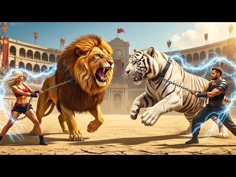 Ferocious White Tiger vs Giant Lion King🦁 | Ultimate Wild Animal Fights Showdown