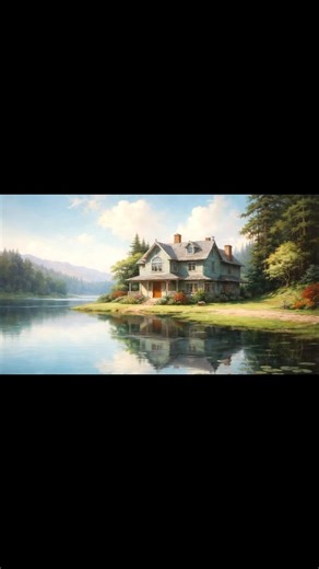 🎨 Can You Paint This Peaceful Riverside House#huyacrylicpainting #painting #acrylicscenery