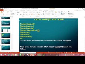 Programmer avec Python : Calcul Matriciel avec la Bibliothèque NumPy 3/3