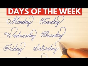 Cursive Handwriting|Days of the Week in Calligraphy|Beautiful Cursive writing |Handwriting tutorial