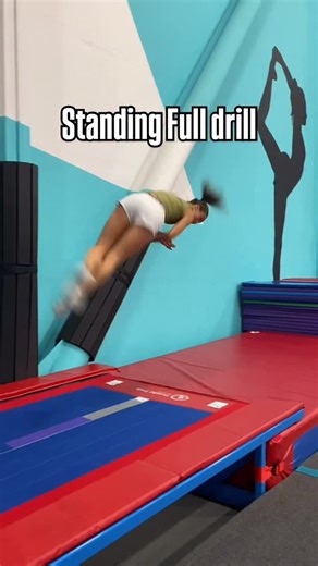 Coach Bridger | Tumbling & Cheer on Instagram: "Drills build skills! Try this simple standing full drill! #tumbling #gymnastics #tumblingcoach #drills #cheer #backhandspring #cheercoach #drillsforskills #flips #full #standingfull #skills"