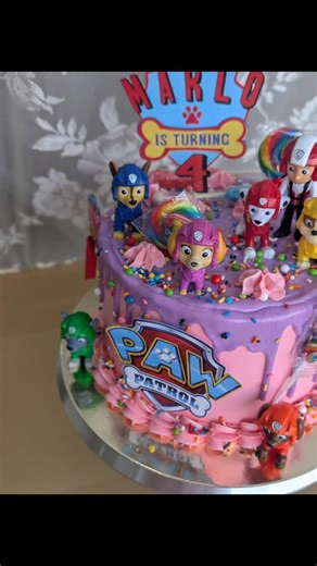 Vintage Kitchen Catering on Instagram: "This dairy-free, egg-free, and peanut-free Paw Patrol cake was made with so much care 💙🐾 I love creating celebration cakes that everyone at the party can enjoy - because no child should feel left out on their big day. 🩷"
