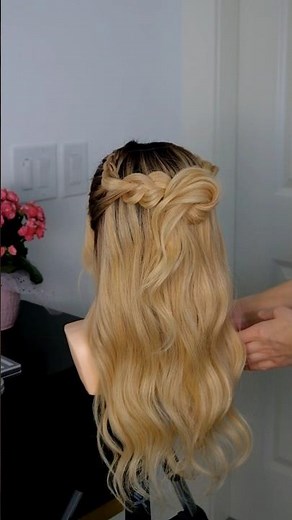 Braided half up half down 💎 #tutorial #halfuphalfdown #halfuphalfdownhairstyle #updo #hairstyle