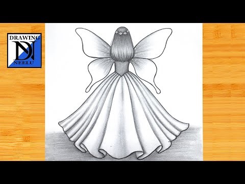 How to draw a Girl with Big wings -Drawing Tutorial || Pencil Art for beginner || Girl drawing