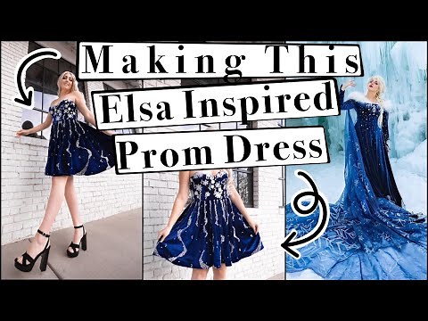 Making an Elsa Inspired Prom Dress! *From Scraps!* Disney Princess Sewing Frozen Dressmaking How To