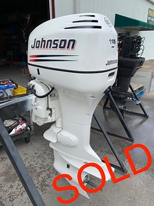 $4750 Clean Used 2004 Johnson 115 HP V4 Carbureted 2-Stroke 25" (XL Shaft) Outboard Motor. Model number: J115PXSRC. Serial number: 05046270. Weight - 352 lbs. 130-140 psi compression on all 4 cylinders. Oil Injected. This is a "Saltwater Series" model, but has only been used in Freshwater. Factory Heavy Duty Magnum Lower Unit. New Gear Oil. Electric Start. Power Tilt. Motor is ready to mount and run. Freight Shipping available from Scottsville, KY. For a freight quote, please provide zip code, i