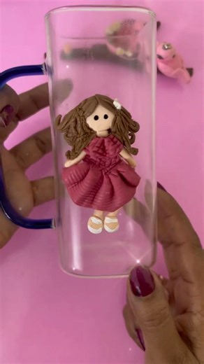 Gifted Glass Cup💕🪆🍺Makeover | Doll Art with Cold Porcelain Clay#glasscup