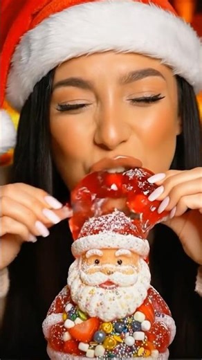 Such a Juicy Bite! 🎅 ASMR Jelly Santa #santa #asmr #christmas