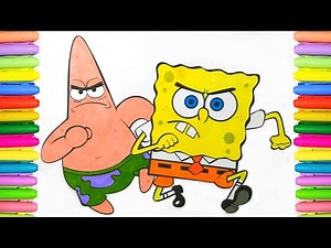 Coloring Angry SpongeBob and Patrick Running Like Villains! 🧽⭐💥