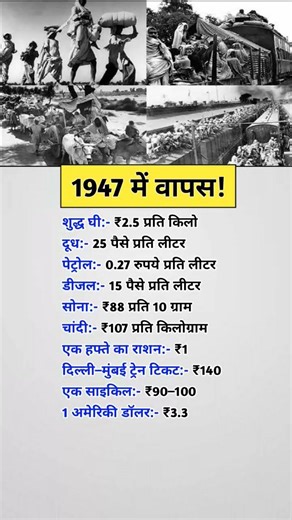 1947 भारत में क्या सस्ता था ? | #history #facts #india #bharat #education #gk #gk2026 #shorts #yt