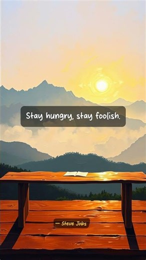 Steve Jobs: Stay hungry, stay foolish.