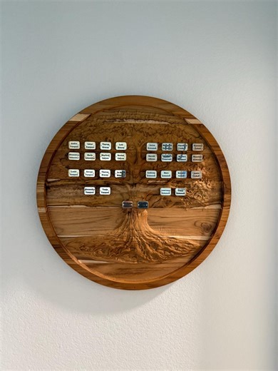 Custom Family Tree Wall Art – Solid Teak Wood With Engraved Brass Nameplates - Etsy