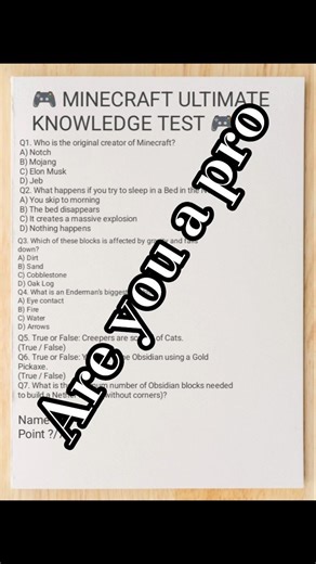 I Created a Minecraft Exam Paper! 📄🎮 | Are You a Pro?