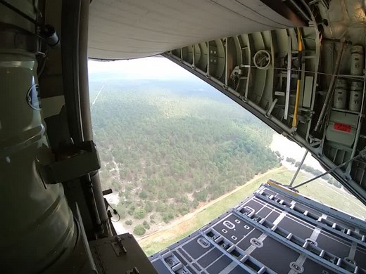 C-130 Mass CDS Airdrop // one container failed to exit 👀 #military #airforce #c130 #fyp #foryoupage