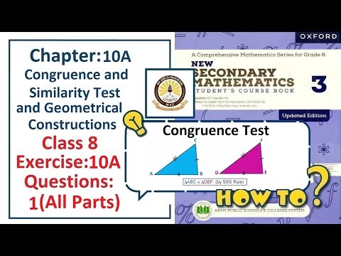 Exercise 10A Question 1 – (Congruent Test) Complete solution – APS Math Class 8.