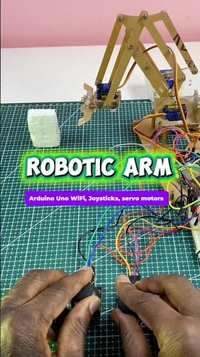 Controlling a robotic arm with Arduino Uno R4 WiFi using Joystick #arduino #electronics #engineering
