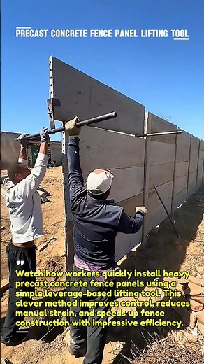 Install Precast Concrete Fence Panels Using a Simple Lifting Tool #Construction #Engineering #DIY