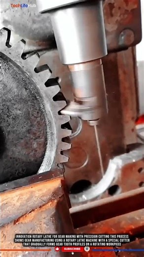 Innovation Rotary Lathe for Gear Making with Precision Cutting #tech