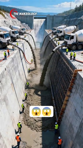 Inside the Building of $15 Billion Mega Dam! 🏗️🌊 #Engineering #Construction #Shorts