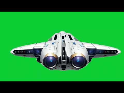 Rear view of spaceship, science fiction(Royalty free green screen footage)