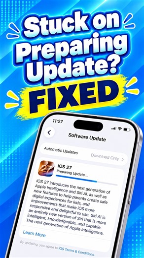 iOS 27 Stuck on Preparing Update? FIX IT! #shorts