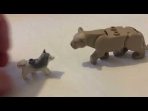 Lego animal face off gray wolf vs cougar