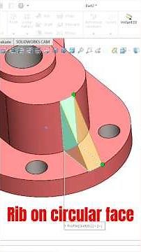 How to create a rib on a circular face in solidworks #ytshorts #shorts #solidworks