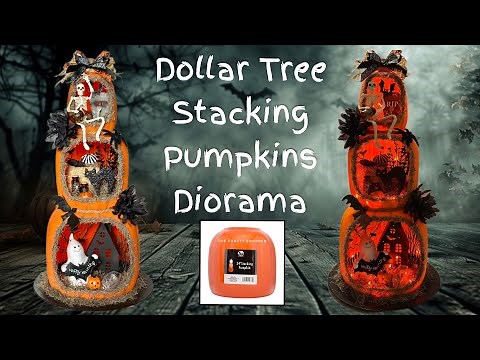 Dollar Tree 🌳 Stacking Pumpkins 🎃 Diorama