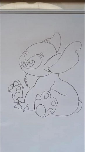 Stitch de Costas — Desenho Fofo para Imprimir e Colorir! 💙 | Lilo & Stitch #liloestitch
