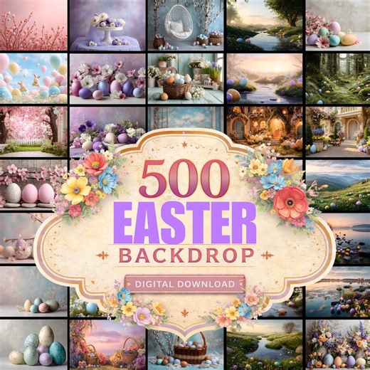 500 Easter Backdrops Bundle | Pastel Spring Backgrounds | Easter Scenes & Decorations | Digital Download - Etsy