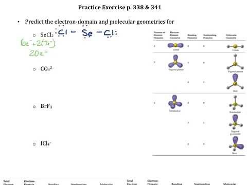 Practice Exercise p 338 341 Electron Domain and Molecular Geometry