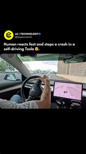 AI • CHATGPT | TOOLS | TECHNOLOGY | A Tesla on Full Self-Driving was cruising… until the car ahead suddenly cut into its lane. The AI system didn’t react but the human driver... | Instagram